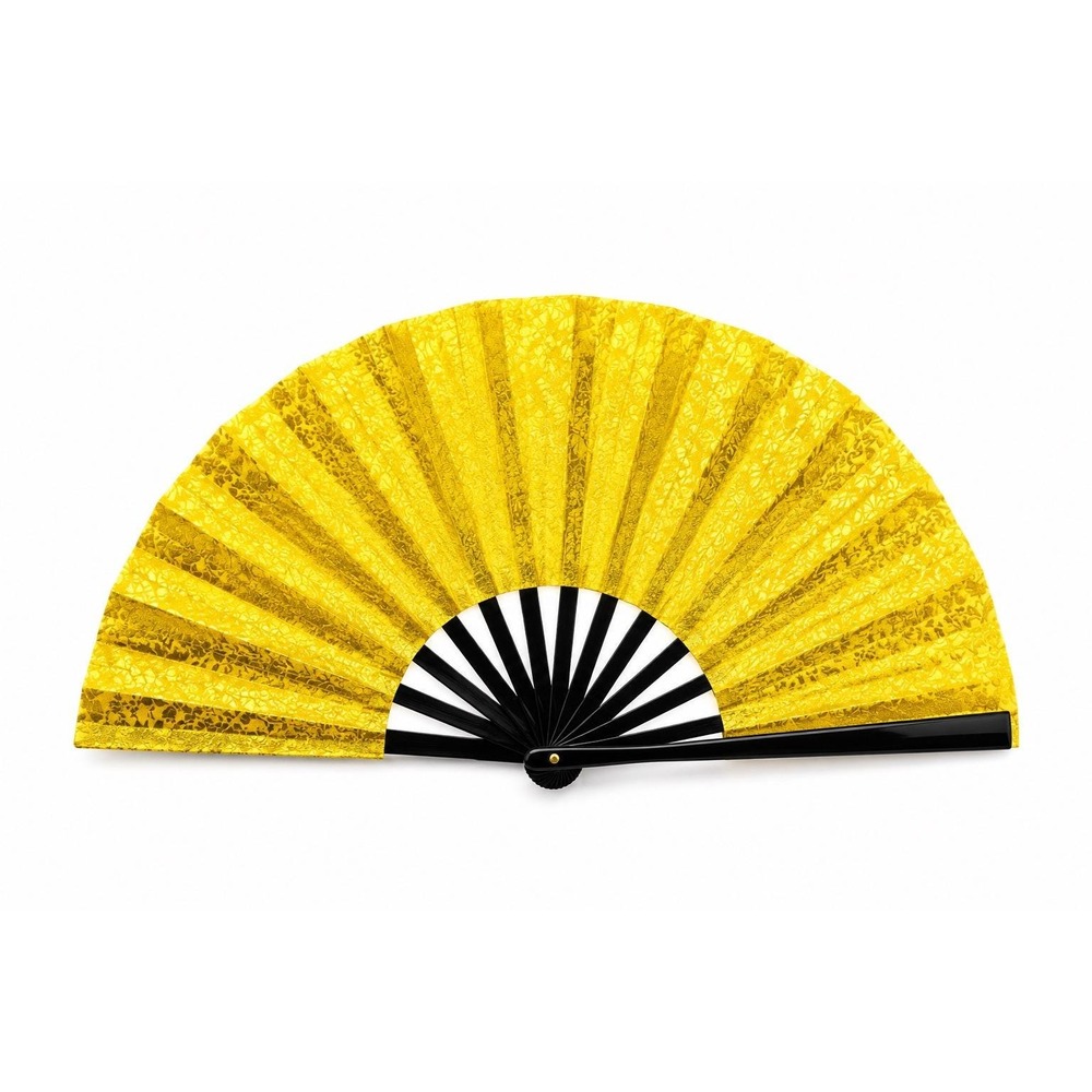 Gold Glitter Clack Fan | Folding Hand Fan | Dance Party & Festival Gift